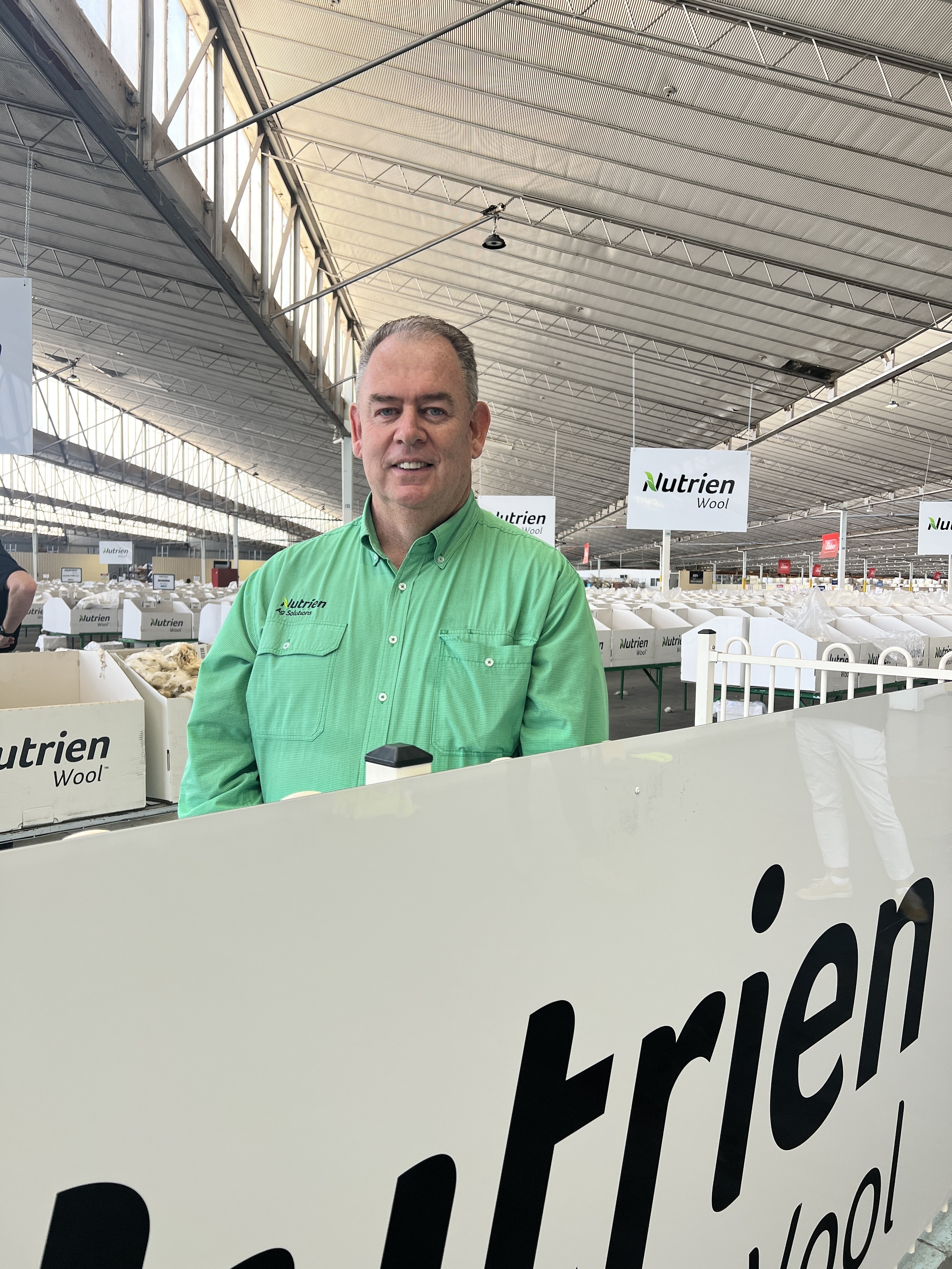 01 Stewart Raine Victoria Regional Wool Lead Nutrien Ag Solutions at Brooklyn Wool store